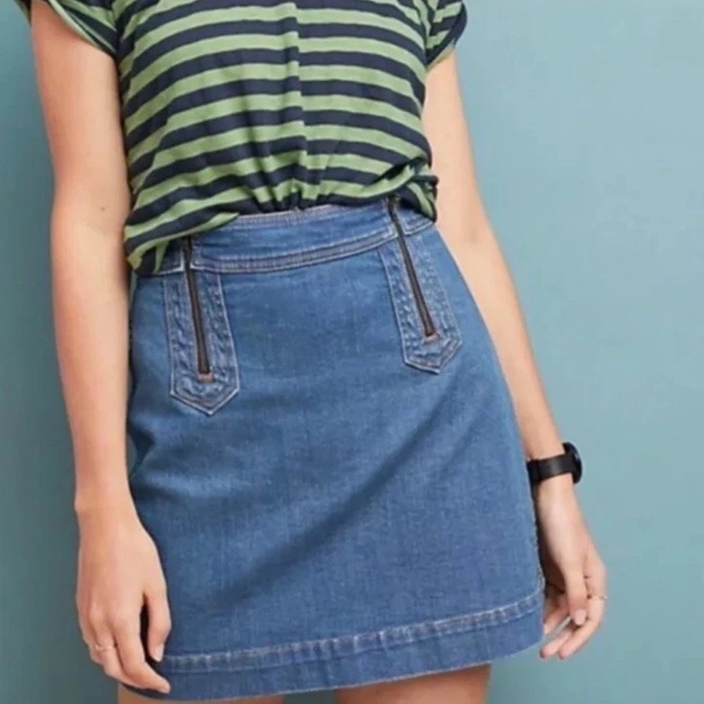 Anthropologie Pilcro And The Letterpress Denim Skirt Size 10